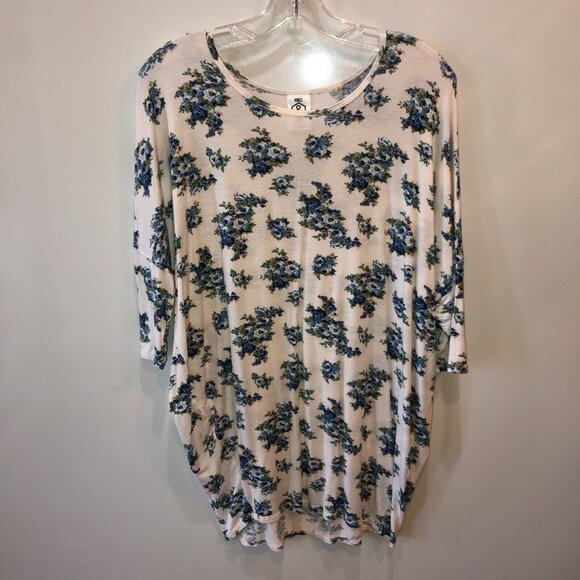 Agnes Dora Women Size XL Floral 3/4 Sleeve Tunic Pullover Shirt Casual Top - Picture 3 of 8